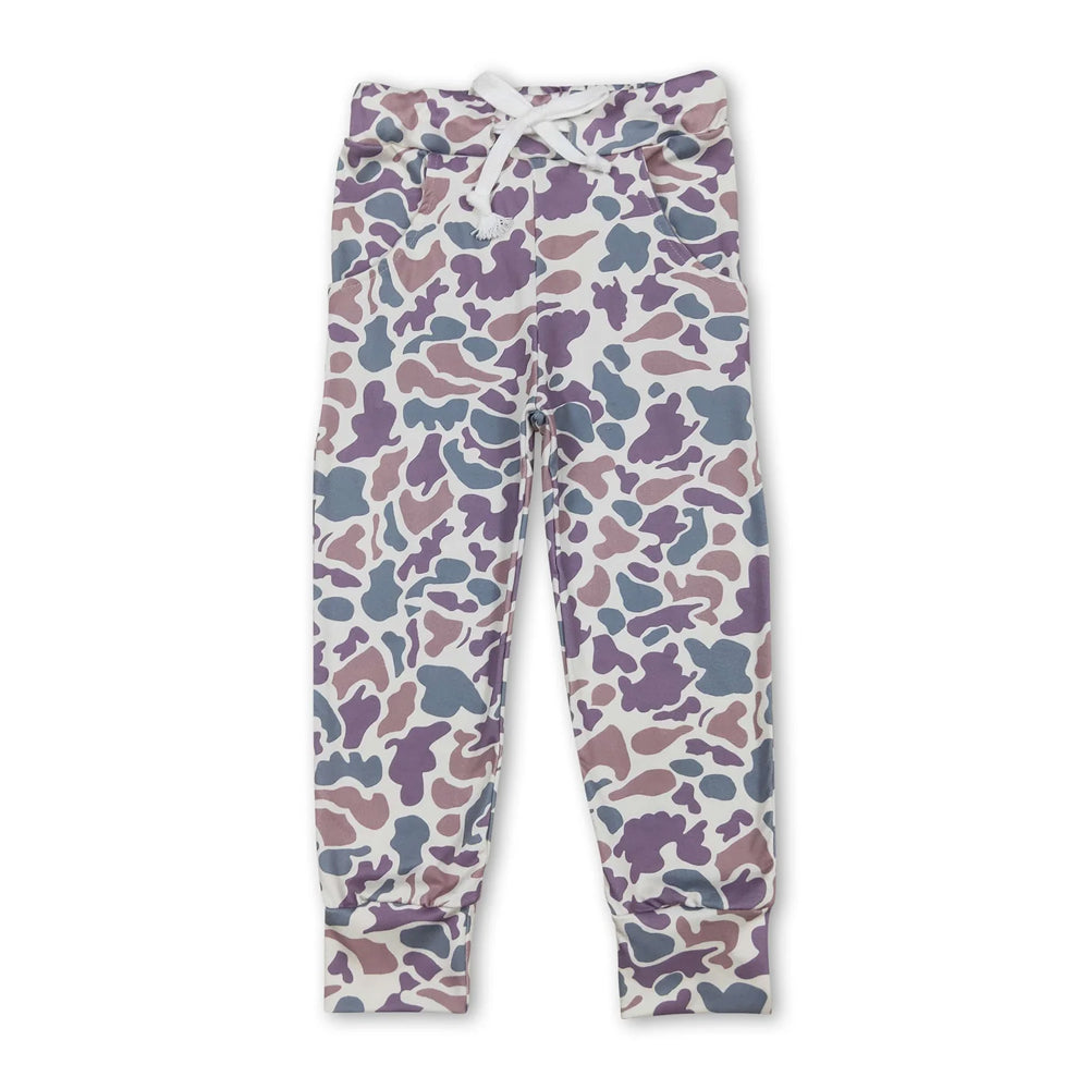 RTS NO MOQ Sibling milk silk Baby Boys Camo Jogger Pants Drawstring Waist Casual Trousers