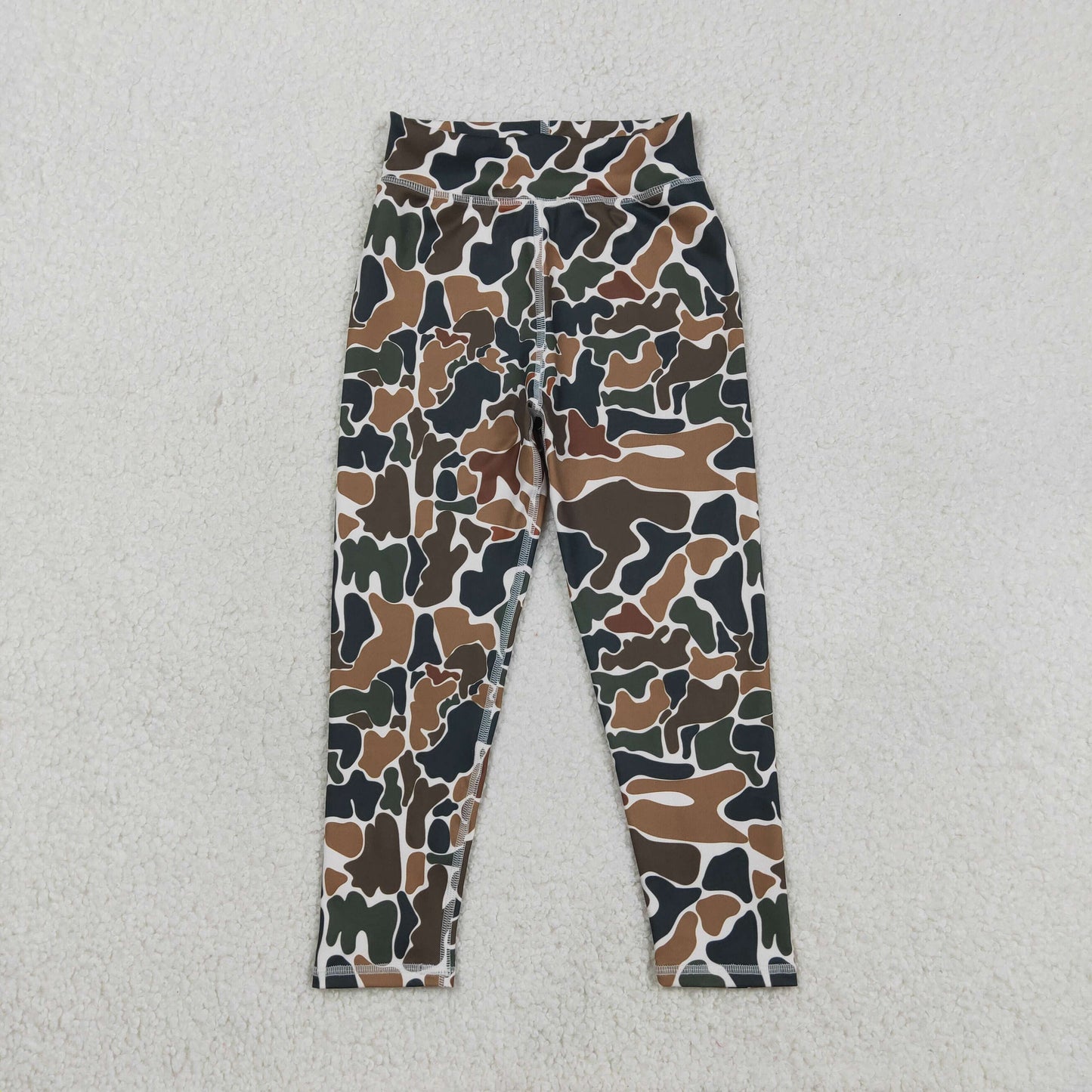 RTS NO MOQ BT1429+P0690 Baby Boys Short Sleeve Brown Camouflage Baseball Team T-Shirt Yoga Active Legging Pants Set