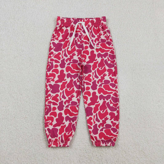 RTS NO MOQ P0696 Baby Girls Hot Pink Camouflage Jogger Pants with Pockets Bottoms Casual Kids' Clothing