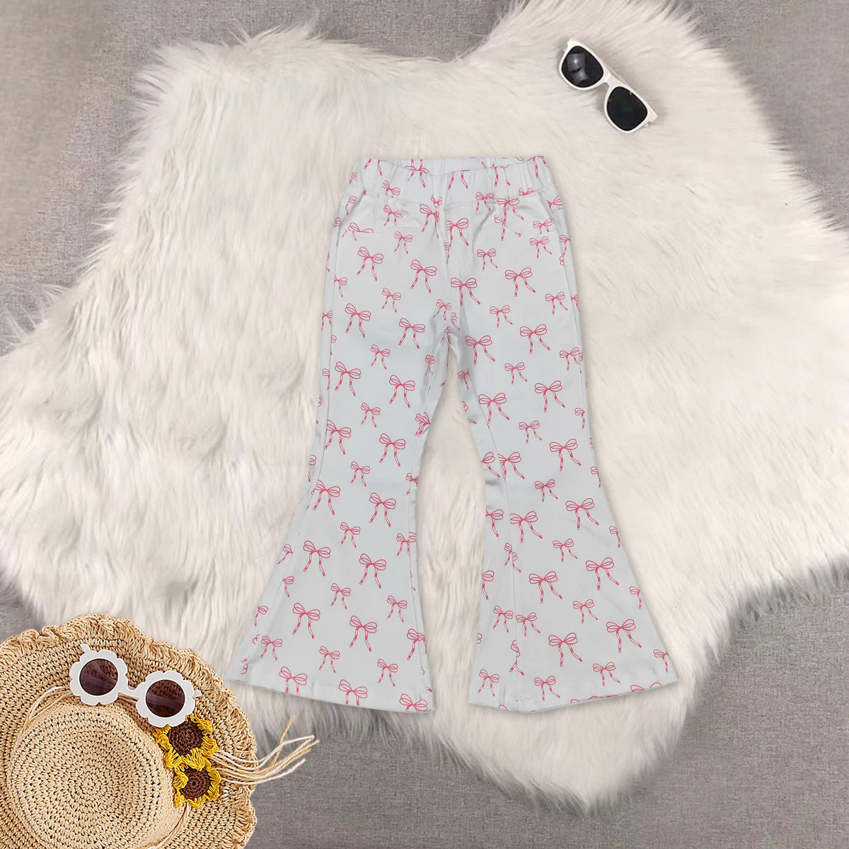 RTS NO MOQ Sibling Baby Girls clothes easter short sleeve pants Set and top and jeans pants