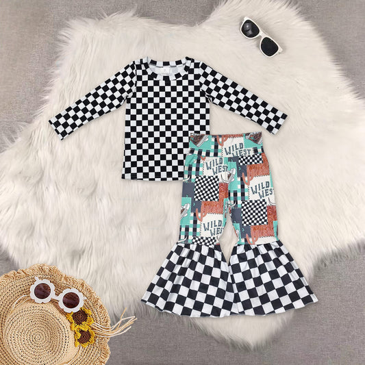 RTS NO MOQ（In Stock) baby Girls clothes long sleeve Pants Suit