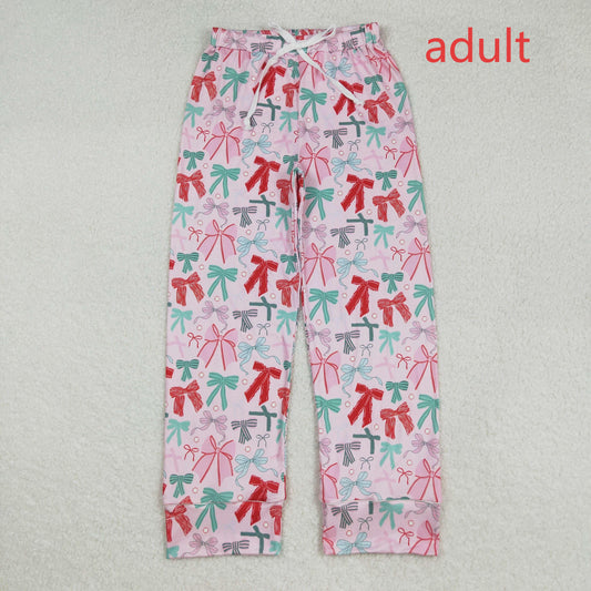 RTS NO MOQ（In Stock) P0766 Adult women's pink pantsuit with a bow pattern
