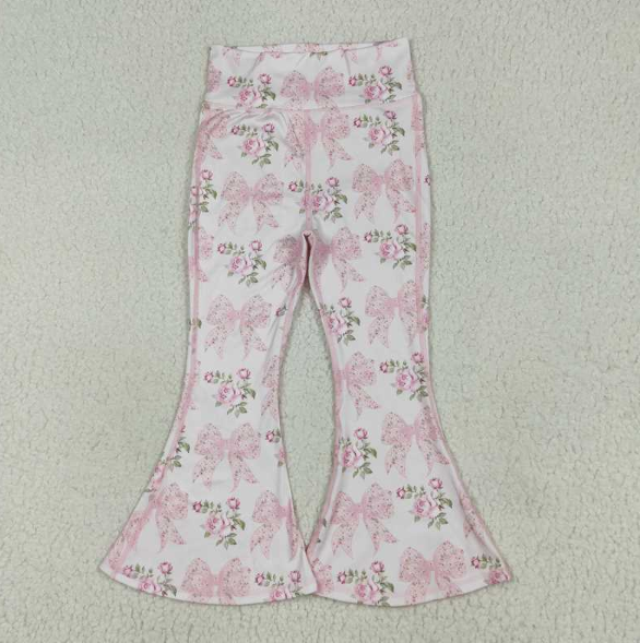 RTS NO MOQ Sibling baby girl clothes team bow yoga matching long pants