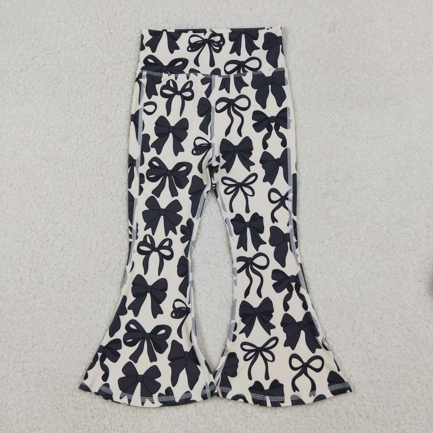 RTS NO MOQ Sibling baby girl clothes team bow yoga matching long pants