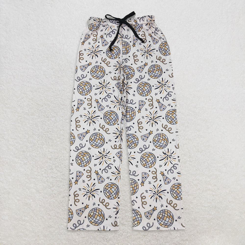 RTS NO MOQ Sibling Baby girl clothes happy new year long-sleeved trousers suit and adult pants