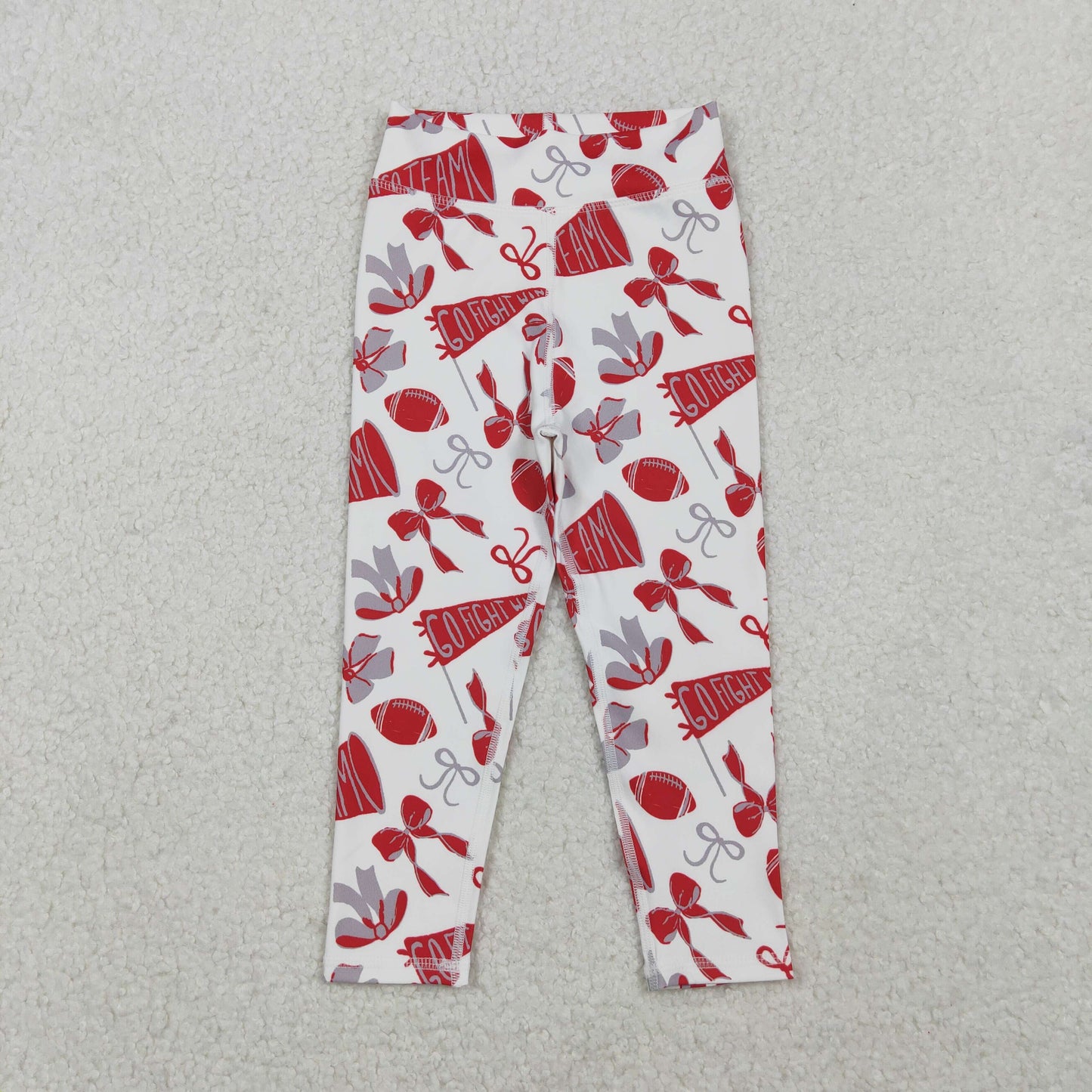 RTS NO MOQ Sibling baby girl clothes summer team cheer bow long pants