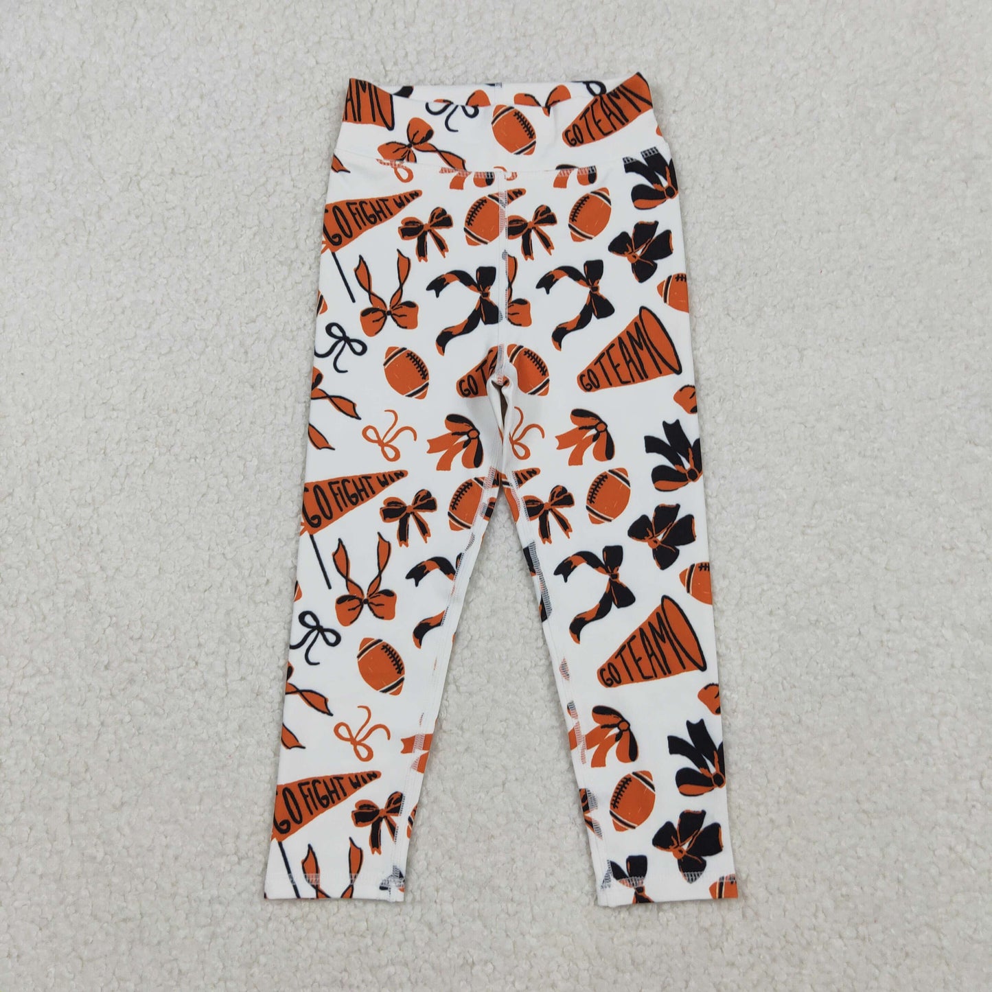 RTS NO MOQ Sibling baby girl clothes summer team cheer bow long pants