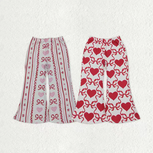 RTS NO MOQ Sibling Baby girl clothes Summer valentine love bow long pants