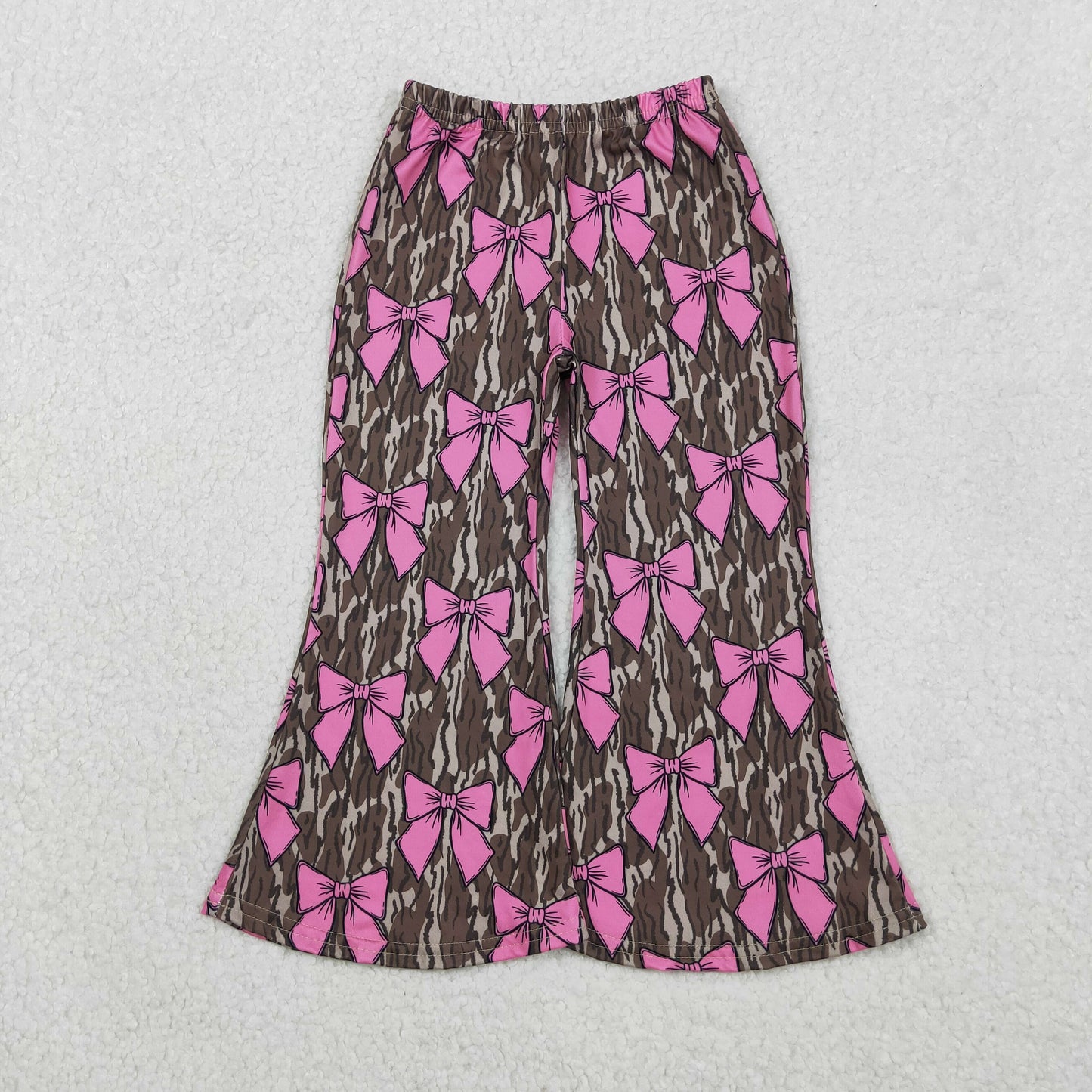 RTS NO MOQ GT0983+P0896 Baby Girls Pink Sleeveless Vests Tops And Camo Pink Bows Pants Bottoms