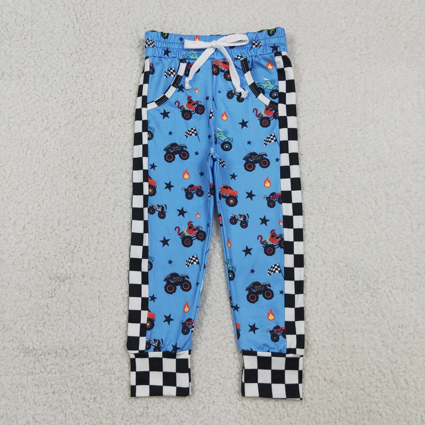 RTS NO MOQ milk silk BT1496+P0950 Baby Boys 4th of July Car And Flag Print Top With Pockets Jogger Pants Set