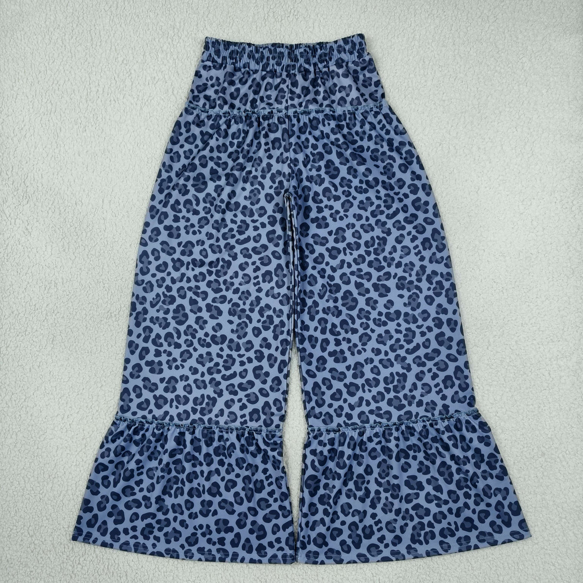 NEW RTS NO MOQ yoga fabric P1052 Adult Women Grey Leopard Yoga Bell Bottom Pants