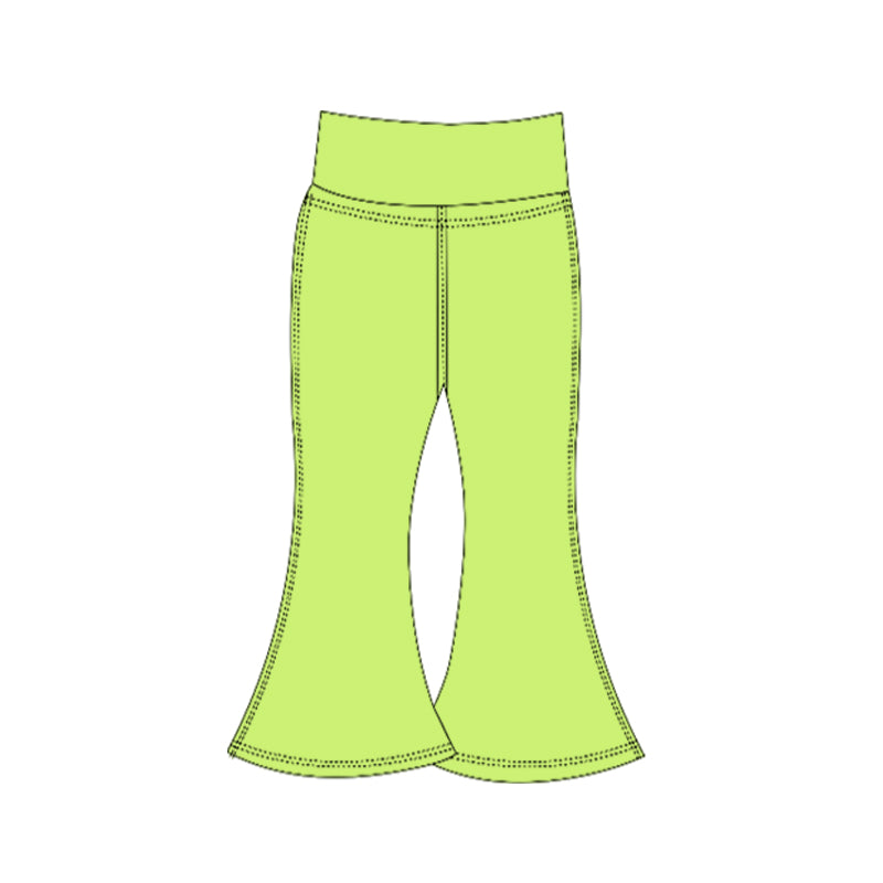 (Preorder new) No moq Baby Girls Solid Yoga Active Bell Bottom Pants Bottom