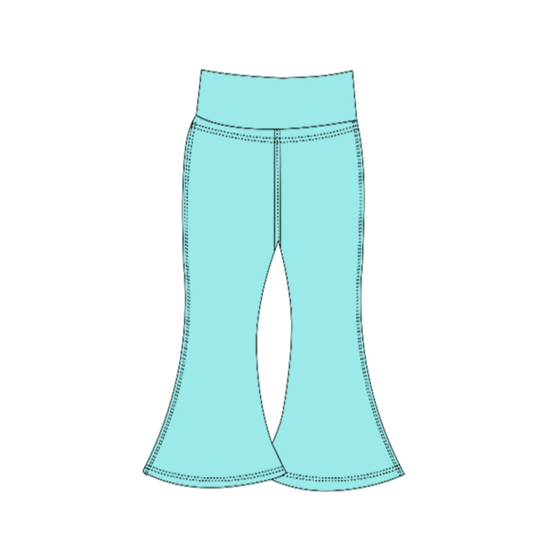 (Preorder new) No moq Baby Girls Solid Yoga Active Bell Bottom Pants Bottom