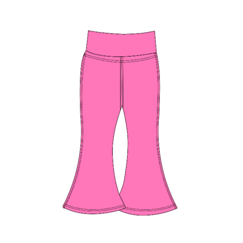 (Preorder new) No moq Baby Girls Solid Yoga Active Bell Bottom Pants Bottom