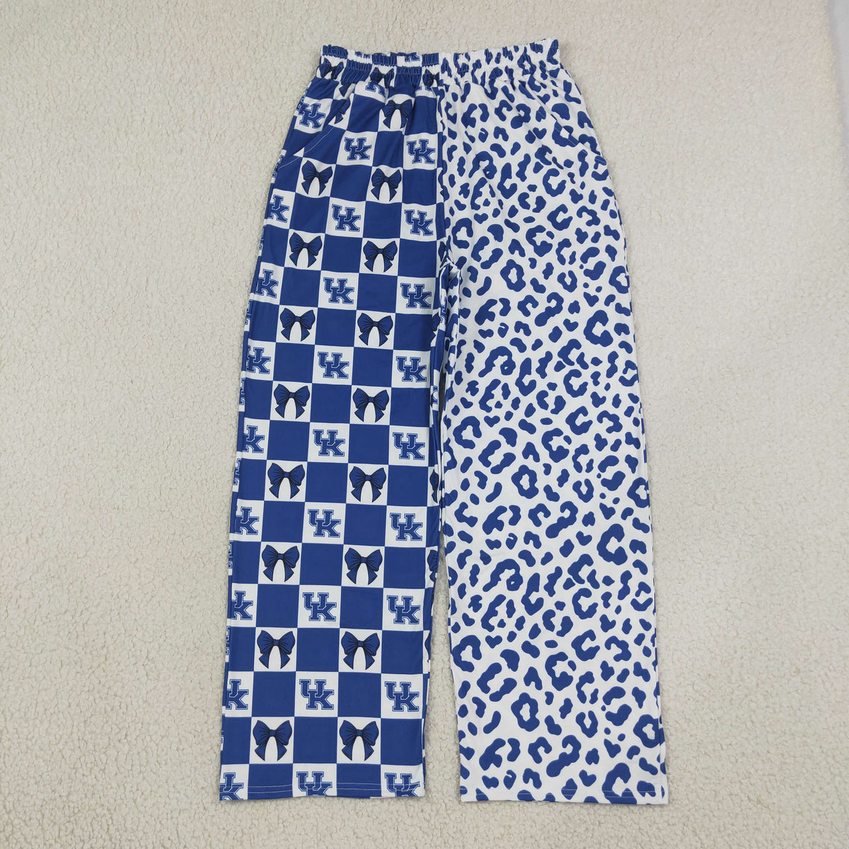 NEW RTS NO MOQ milk silk P1114 Adult Women Bows Leopard Team Pockets Pants
