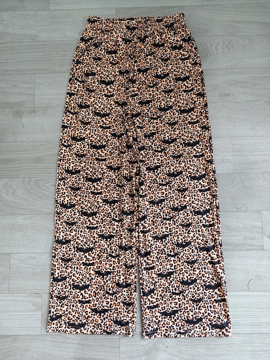 (Sample) No moq milk silk P1129 Adult Women Leopard Halloween Pockets Straight Pants Bottom Casual Holiday Bottom