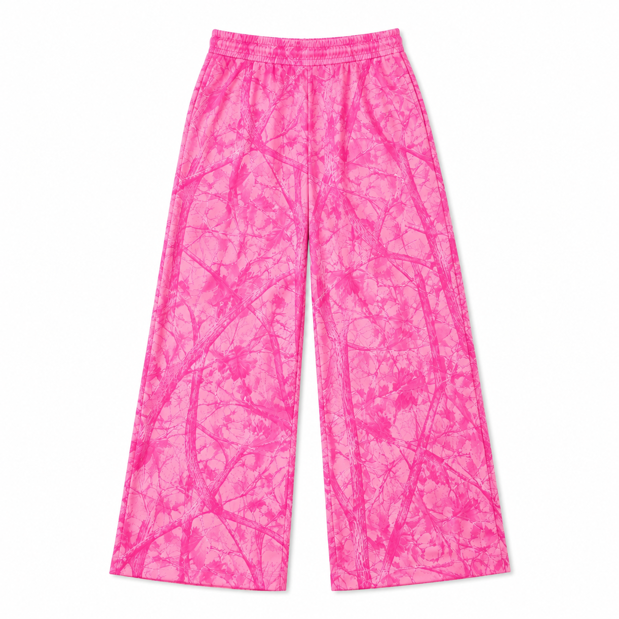 (Preorder new) No moq milk silk adult  Bright Pink Maple Camo Print Sweatshirt Wide‑Leg Pants Shorts  Baby Bubble Romper