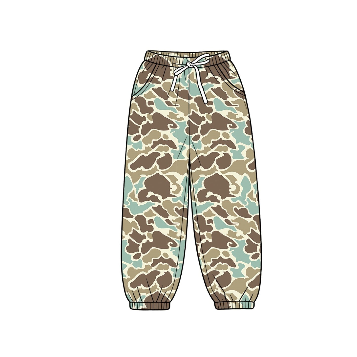 (Preorder new) No moq P1140 Baby Boys Khaki Camo Print Pocket Jogger Casual Pants Bottom