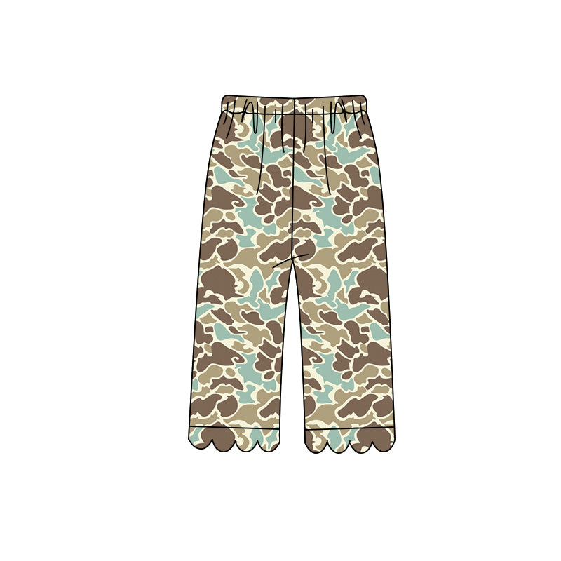 (Preorder new) No moq P1146 Baby Girls Scallop Camo Leg Pants Toddler Bottoms