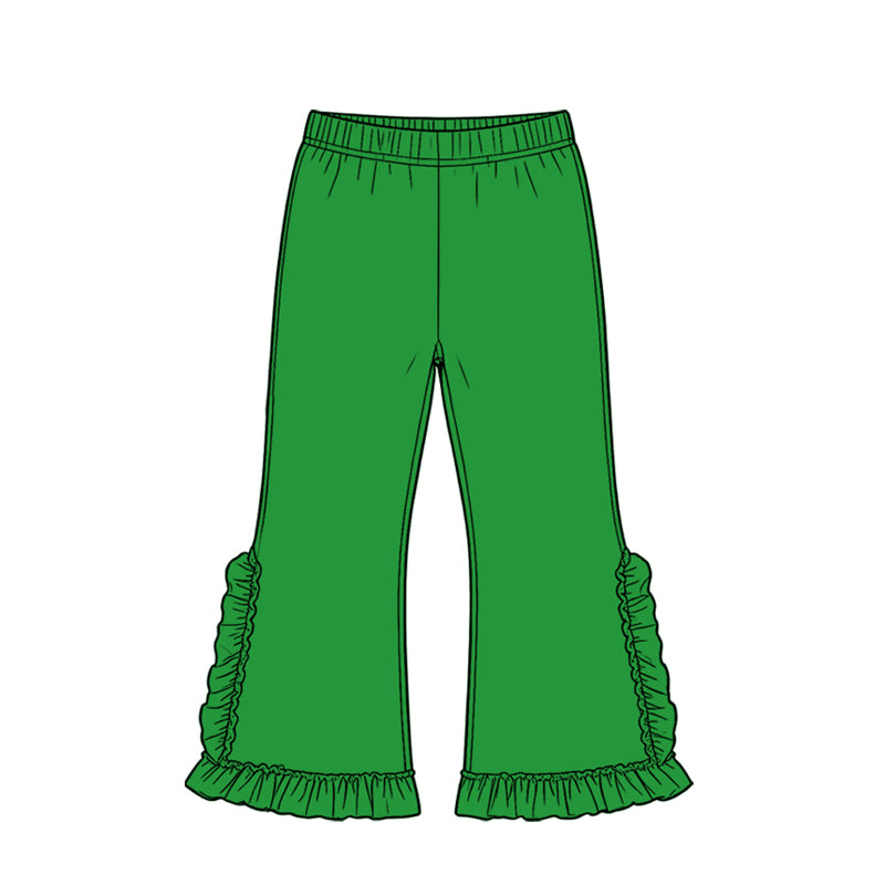 (Preorder new) No moq Baby Girls Solid Color Ruffle Flare Pants Bottom Cute Fall Winter Casual Trousers