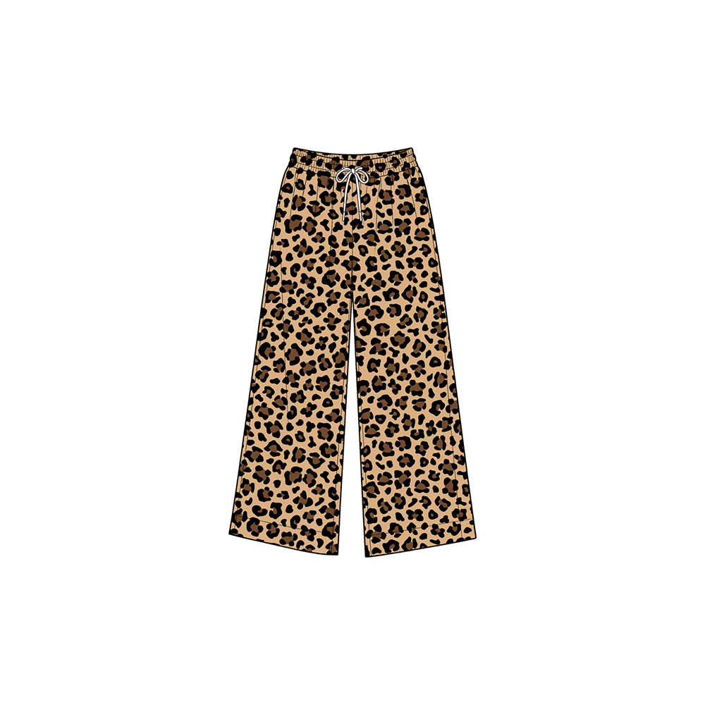 (Preorder new) No moq Yoga Baby Kids Leopard Print Yoga Active Pockets Straight Pants Bottom