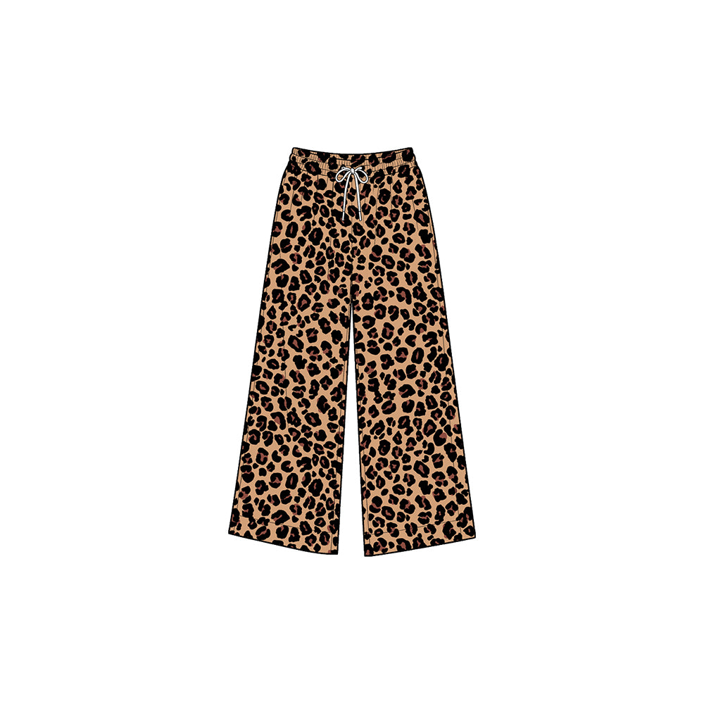 (Preorder new) No moq Yoga Baby Kids Leopard Print Yoga Active Pockets Straight Pants Bottom