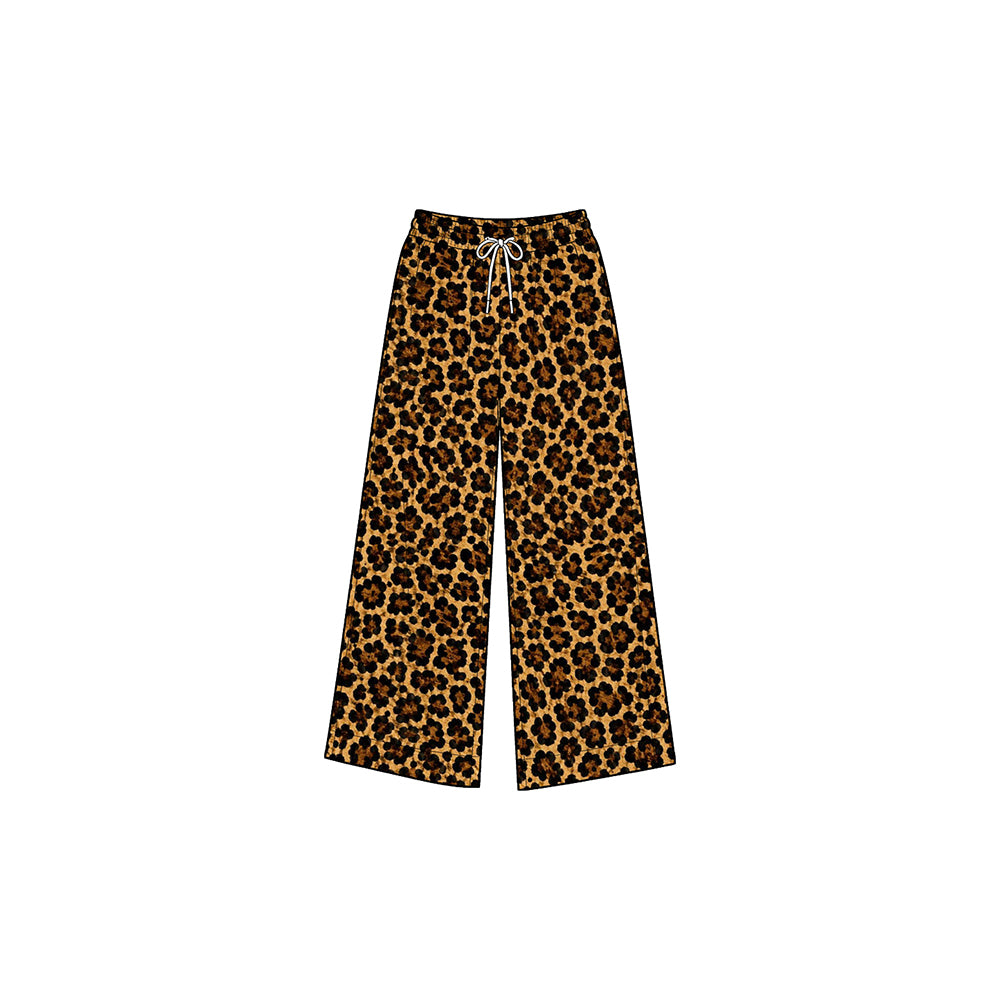 (Preorder new) No moq Yoga Baby Kids Leopard Print Yoga Active Pockets Straight Pants Bottom