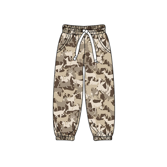 (Preorder new) No moq P1255 Baby Boys Khaki Dogs Camo Hunting Pockets Jogger Pants Bottom