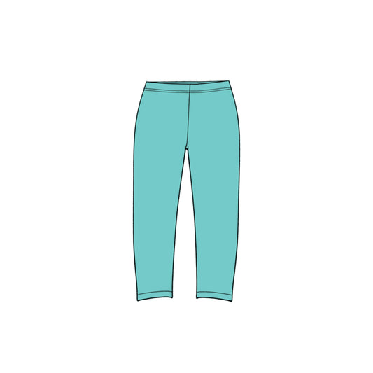 (Preorder new) No moq yoga fabric P1275 Baby Girls Solid Mint Green Elastic Waist Casual Yoga Leggings