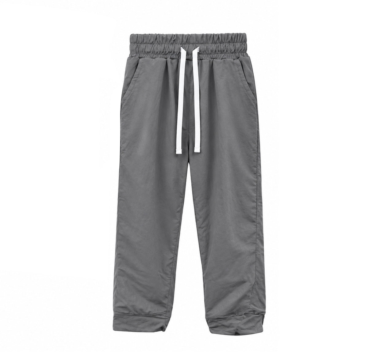 (Preorder new) No moq P1289 Baby Boys Solid Grey Elastic Waist Drawstring Jogger Pants With Side Pockets