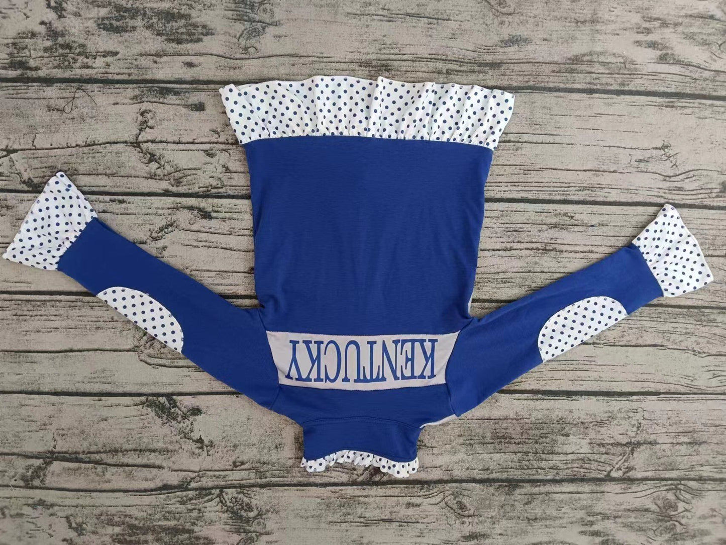 Girls blue long sleeve Kentucky top moq 5
