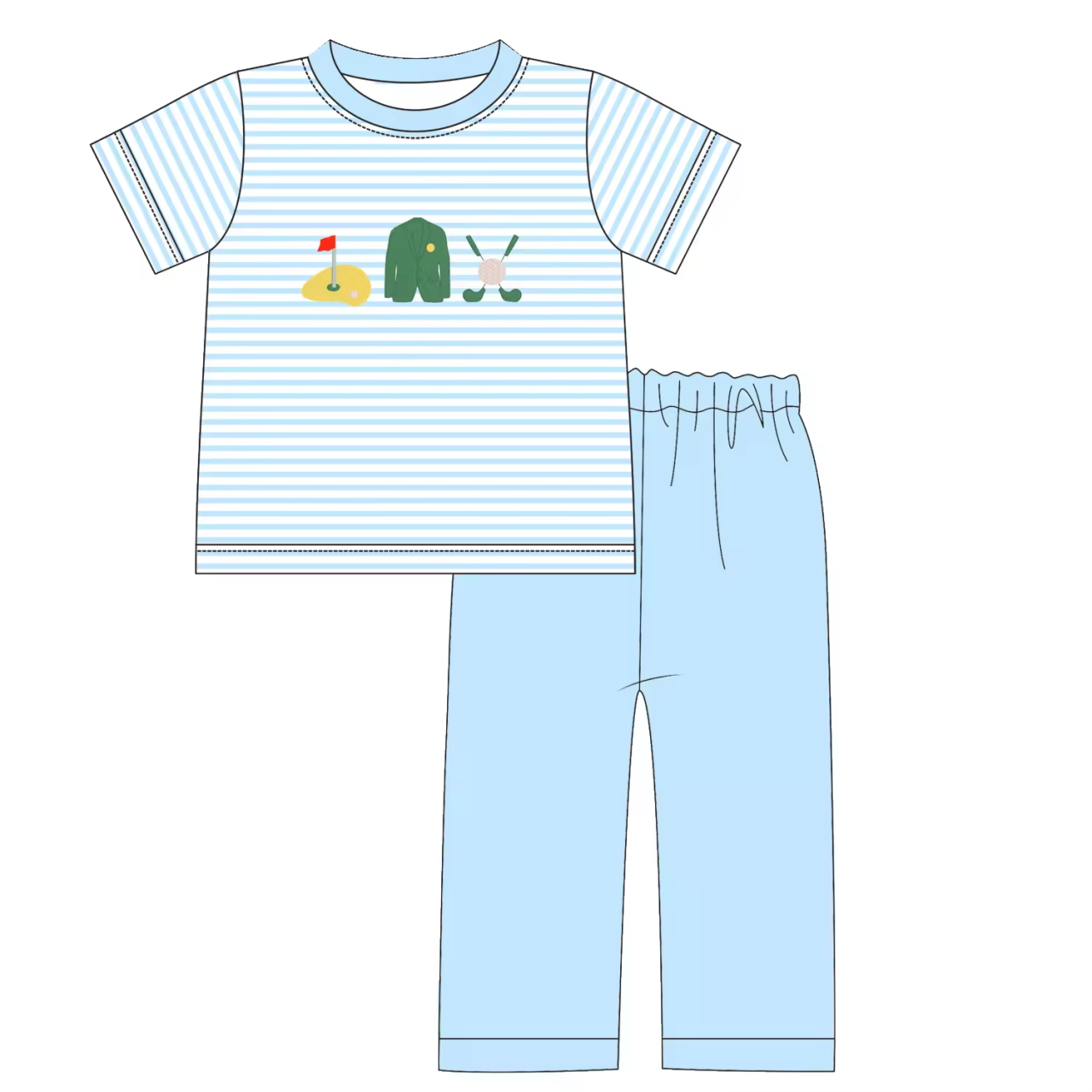 Custom moq 3 eta 6-8weeks Short-sleeved light blue pinstripe top suit