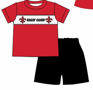Custom summer teams baby girls clothes team red short sleeve shorts sets 3 and briefs sets and dress and rompers-25.7.23