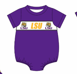 Custom summer teams baby girls clothes team purple short sleeve shorts sets 3 and briefs sets and dress and rompers-25.7.23