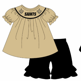 Custom summer teams baby girls clothes team khaki short sleeve shorts sets 3 and briefs sets and dress and rompers-25.7.23