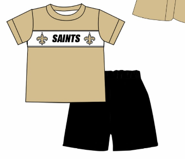 Custom summer teams baby girls clothes team khaki short sleeve shorts sets 3 and briefs sets and dress and rompers-25.7.23