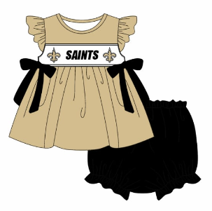 Custom summer teams baby girls clothes team khaki short sleeve shorts sets 3 and briefs sets and dress and rompers-25.7.23