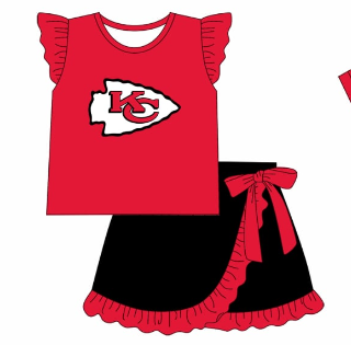 Custom summer teams baby girls clothes team red short sleeve shorts sets 3 and briefs sets and dress and rompers-25.7.23