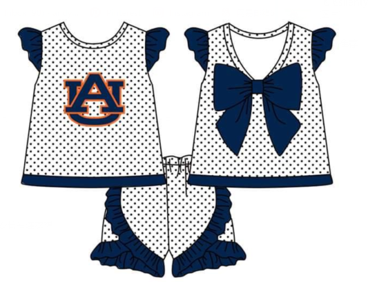 Girls short sleeve short pants outfits AUBURN print moq 5
