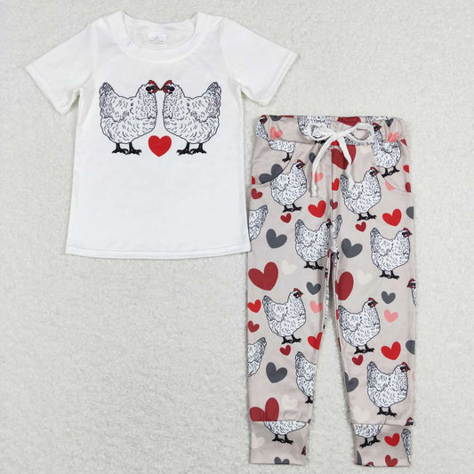 RTS NO MOQ（In Stock ) Love Chick Light Gray Short Sleeve Pants Suit