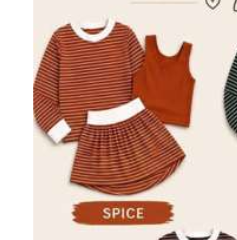 custom moq 5 mix size AY0101 Baby Girls Stripe Three Piece Outfit Long Sleeve Crew Neck Top Solid Tank Top And Stripe Skirt Casual Set