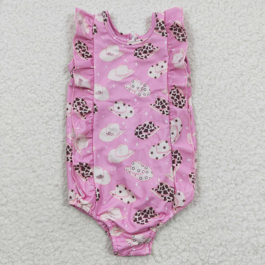 S0100 Hat Pink One-Piece Swimsuit