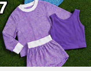 custom moq 5 mix size ASD01 Baby Girls Stripe Three Piece Outfit Long Sleeve Crew Neck Top Solid Tank Top And Stripe Skirt Casual Matching Set