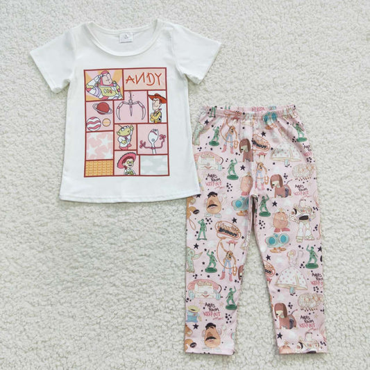 Cute Clothes  GSPO0749 Baby Girls Short Sleeve Tee Shirt Legging Pants Clothes Sets