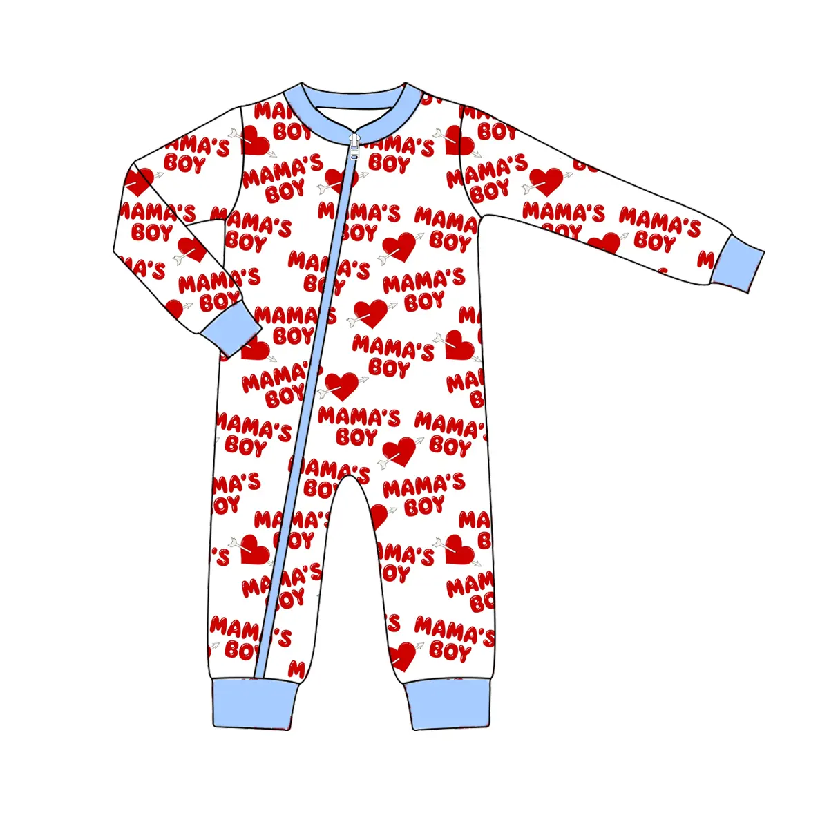 Custom moq 3 eta 6-8 weeks Red Word-Arrow Heart Pattern Long Zipper Climbing Suit