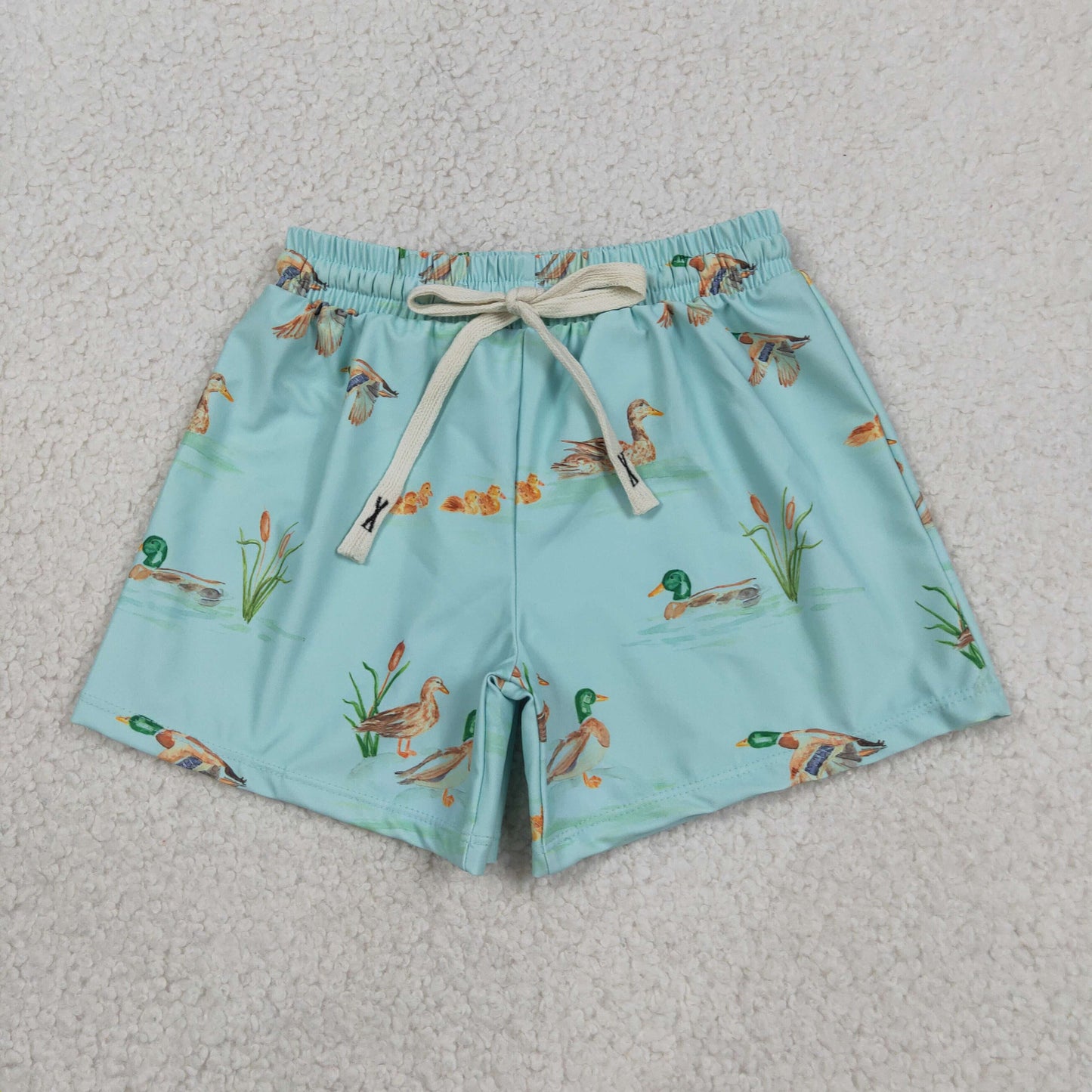 RTS NO MOQ milk silk S0266 Baby Boys Ducks Summer Swimming Trunks Bottom（3-6M-6-7T）