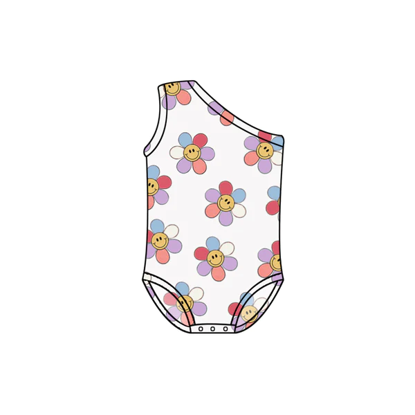 S0298 pre-order baby girl clothes smile girl summer onesie swimsuit