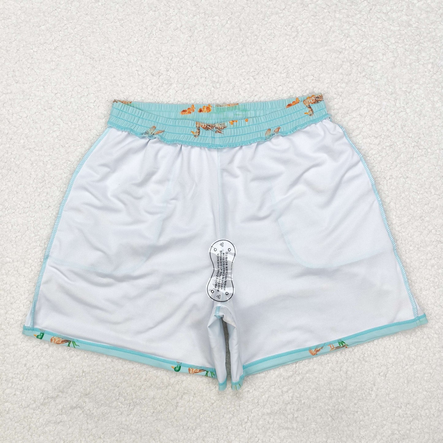 S0428 Adult men's duck light green swimming trunks
