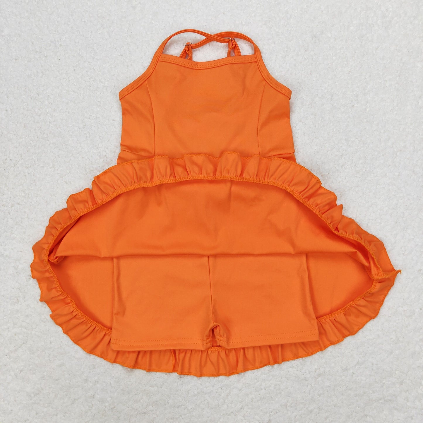 rts no moq S0442 solid orange sportswear skirt swimsuit