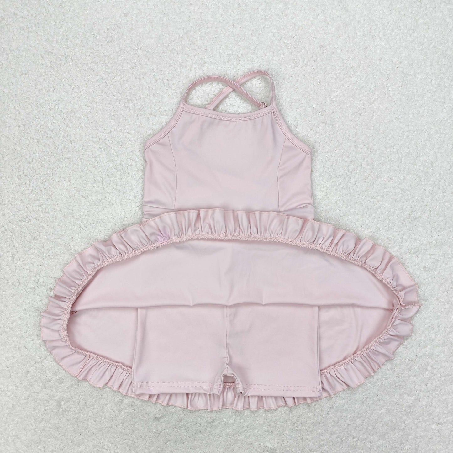 RTS NO MOQ Sibling baby girl clothes Solid red sportswear skirt swimsuit